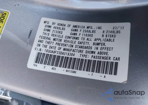 2013 Acura Tl 3.5 Special Edition z USA, uszkodzony, nr VIN 19UUA8F33DA018394